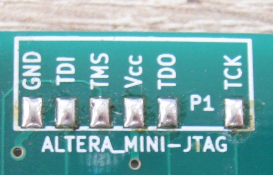 Altera Mini-JTAG - plošky na desce